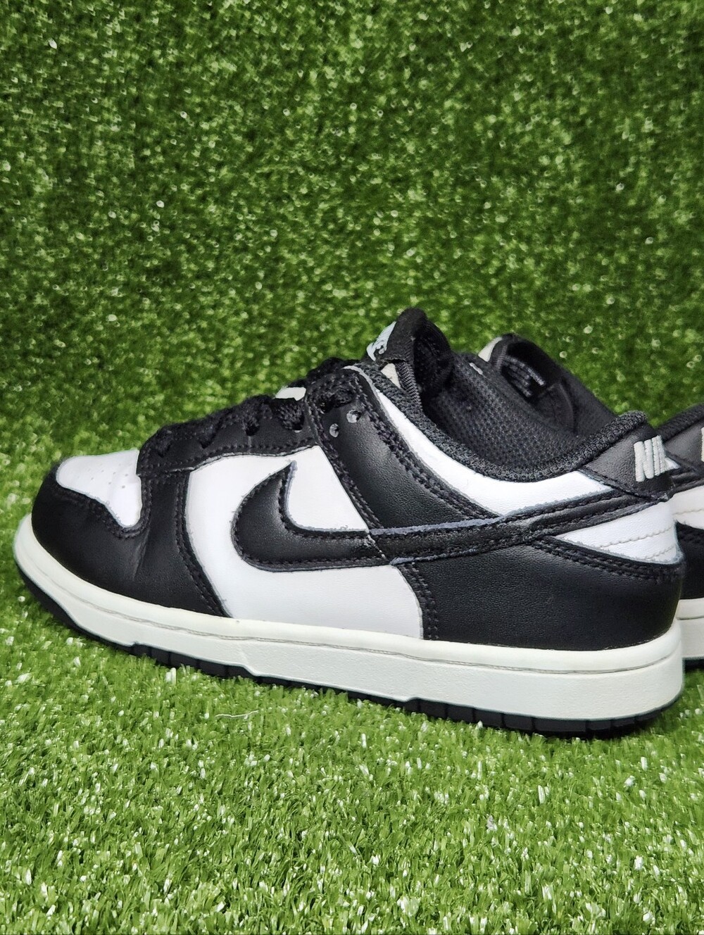 Nike Dunk Retro Low Little Kids Boys Black White Leather Sneakers Shoes Size 13C - Picture 4 of 14